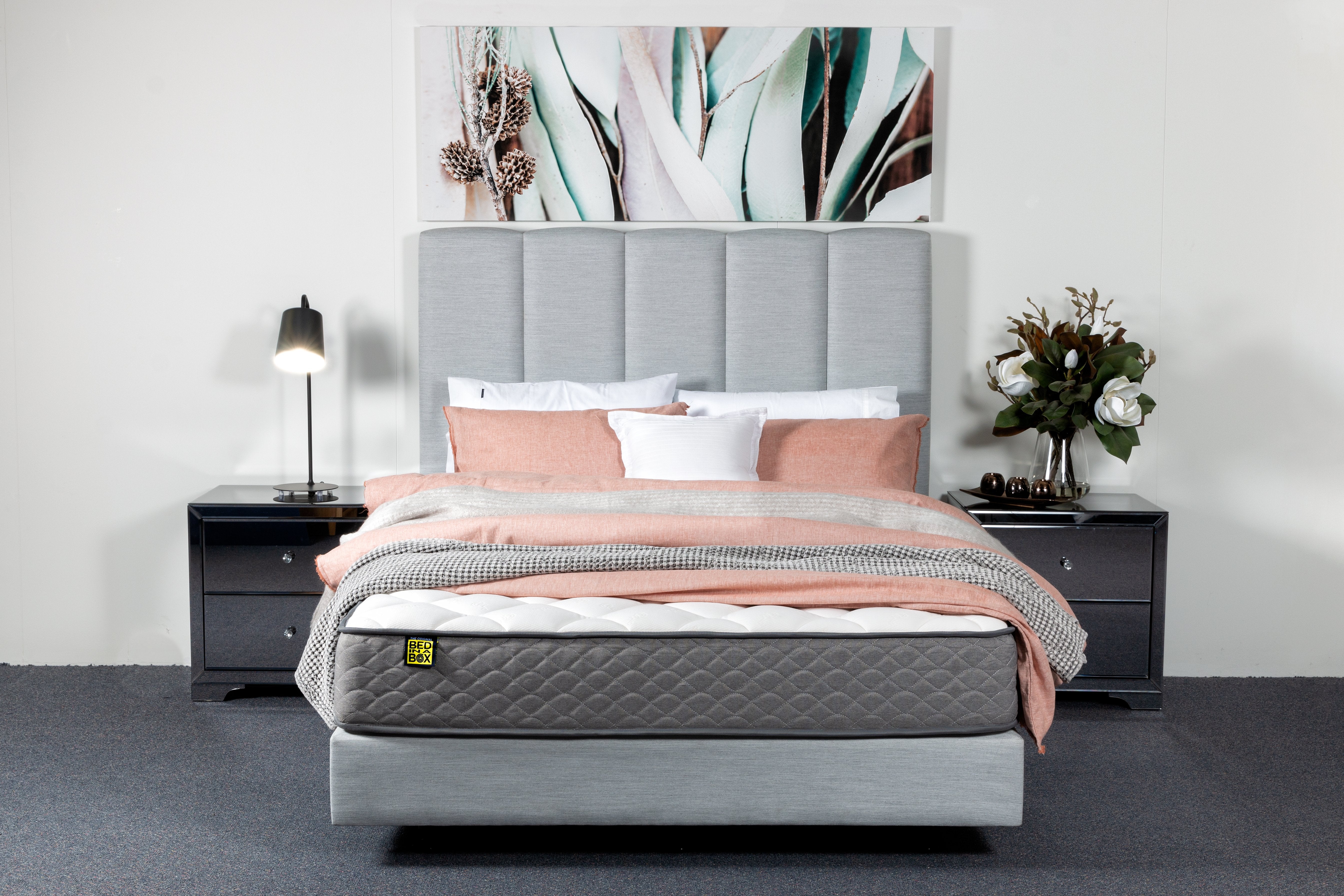 Original Bed in a Box hybrid mattress with a supportive pocket spring base and comfort foam layers for ultimate pressure relief and restful sleep.